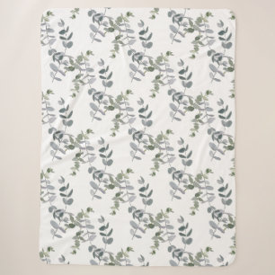 Elegantes Salbeigrünes Eukalyptus-Blattmuster Sherpadecke
