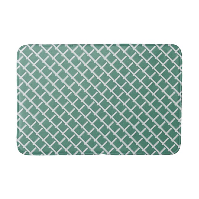 Elegantes Salbeigrünes Geometrisches Muster Badematte (Vorderseite)