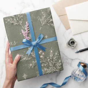 Elegantes Salbeigrünes Tannen-Weihnachtsverpackung Geschenkpapier