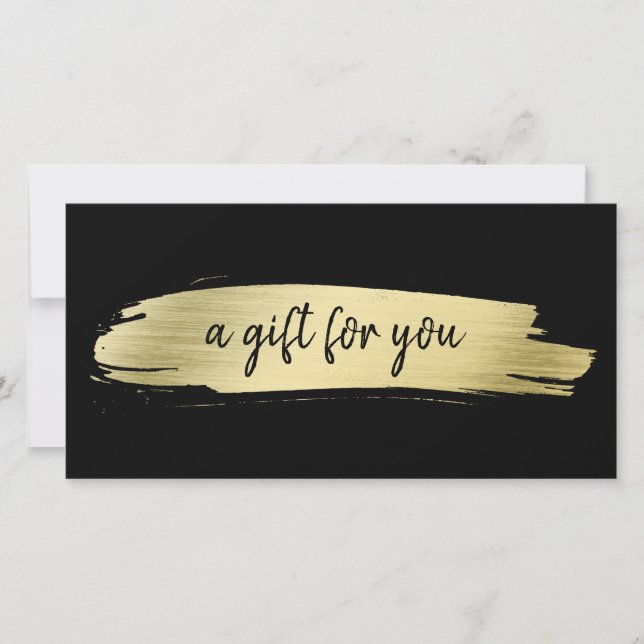 Elegantes Salon Business Black Gold-Geschenkgutsch (Vorderseite)
