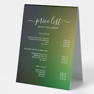 Elegantes Salon & Spa Preisliste Tischständer Tischaufsteller