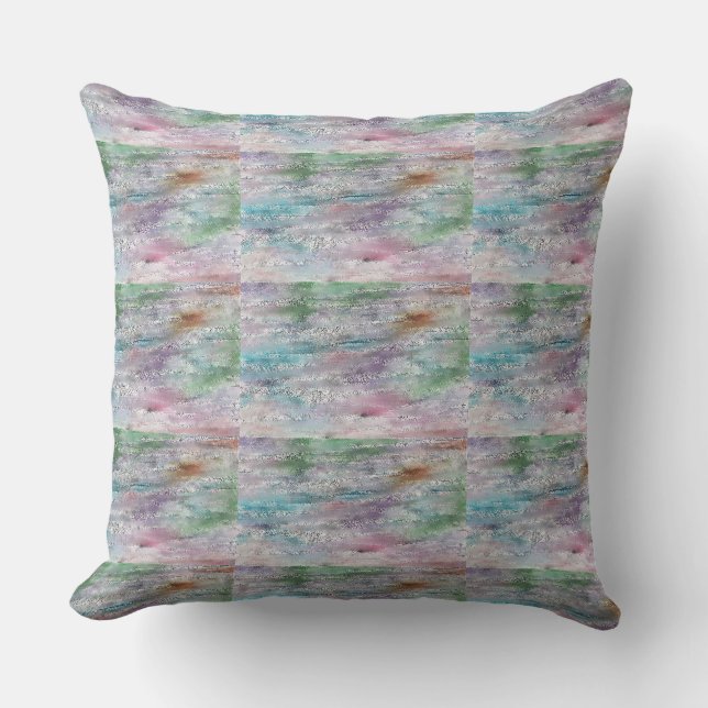 Elegantes, sanftes, warmes, pastellfarbenes Design Kissen (Vorderseite)