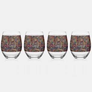 Elegantes Sapphire "Chronik der Uralten" Wein Weinglas Ohne Stiel