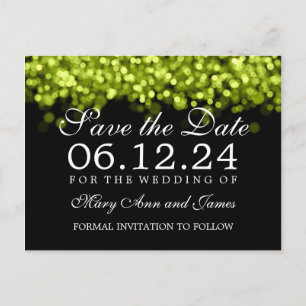 Elegantes Save the Date grünes Licht Ankündigungspostkarte