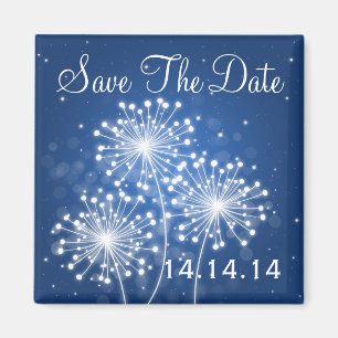 Elegantes Save the Date Sommer-Schein-Saphir-Blau Magnet