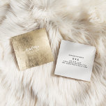 Elegantes schicke Gold, modernes, quadratisches We Quadratische Visitenkarte<br><div class="desc">Elegantes schicke Gold,  modernes,  quadratisches Weiß</div>
