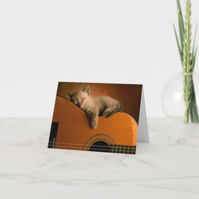 Elegantes Schlafen Kitty Notecard Karte (Vorderseite)