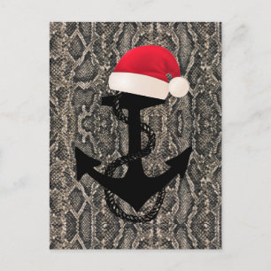 elegantes SCHLANGENHAUT-Muster - ANKER + SANTA-HUT Postkarte