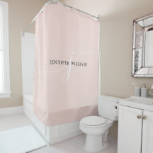 Elegantes Schlicht Blush Pink White Script Monogra