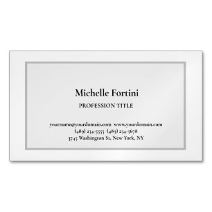 Elegantes Schlicht Einfaches Minimalistisch Grau Magnetische Visitenkarte