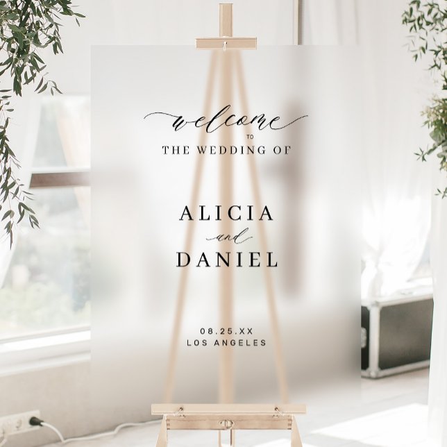 Elegantes, schlicht-minimalistisches Begrüßungszei Acrylschild (Von Creator hochgeladen)