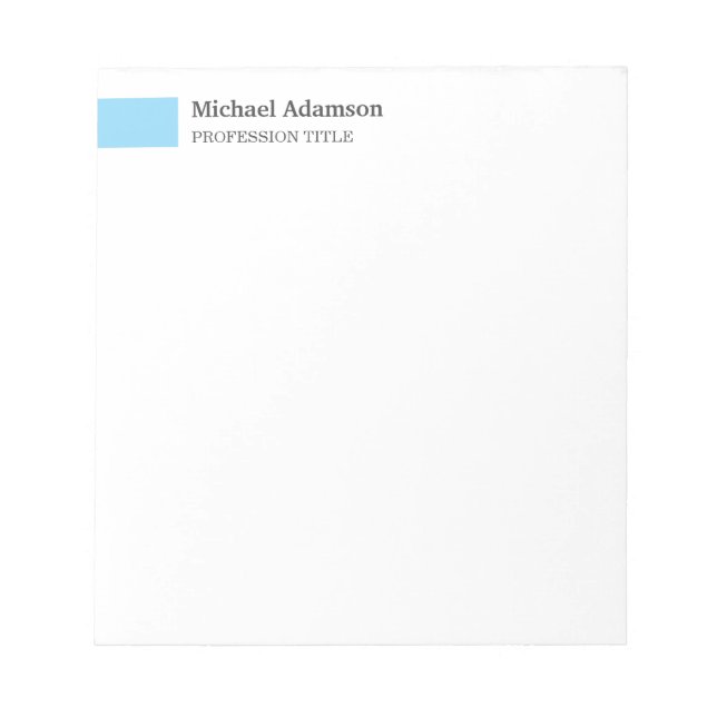 Elegantes Schlichtes, einfaches Minimalistisches P Notizblock (Vorderseite)