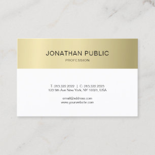 Elegantes, Schlichtes Gold Look Luxus Modernes Des Visitenkarte