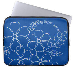 Elegantes, schlichtes Muster der Blume im Sommer Laptopschutzhülle