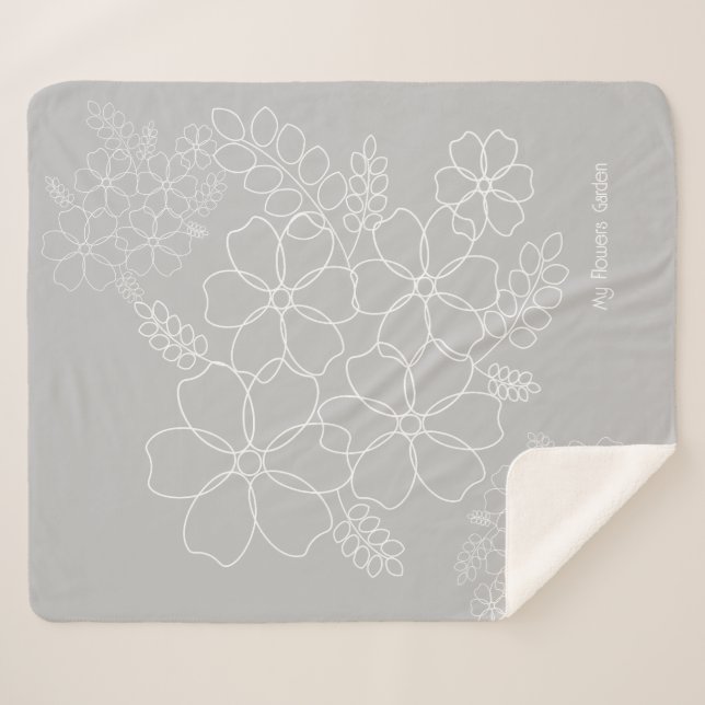 Elegantes, schlichtes Muster der Blume im Sommer Sherpadecke (Vorderseite (Horizontal))