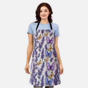 Elegantes Schmetterlingdesign und Lavenderdesign Schürze