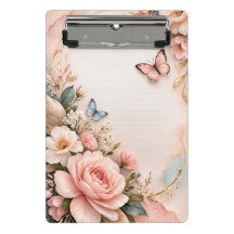 Elegantes Schmetterlings-Blumen-Clipboard