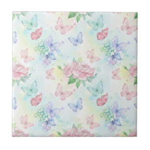 Elegantes Schmetterlings- Seamless-Print Fliese