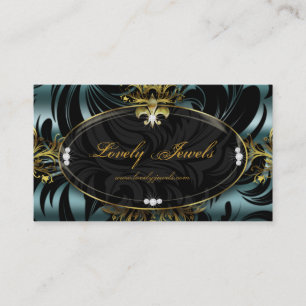 Elegantes Schmuck-Mode-Lilien-Gold aquamarin Visitenkarte