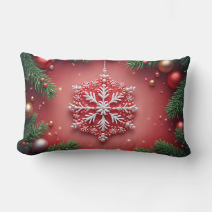 Elegantes Schneeflachendesign für Weihnachten Lendenkissen