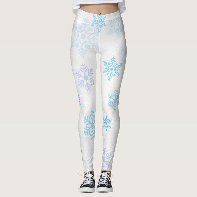 Elegantes Schneeflocke-Muster Leggings (Vorderseite)