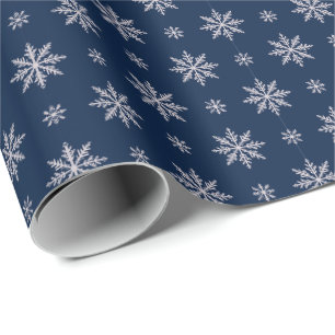 Elegantes Schneeflocken-Nahtloses Blau-Muster Geschenkpapier