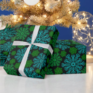 Elegantes Schneeflocken Wintermuster Geschenkpapier
