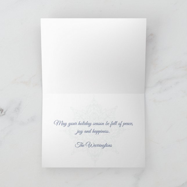 Elegantes Schneeflockendesign Feiertagskarte (Innenseite)