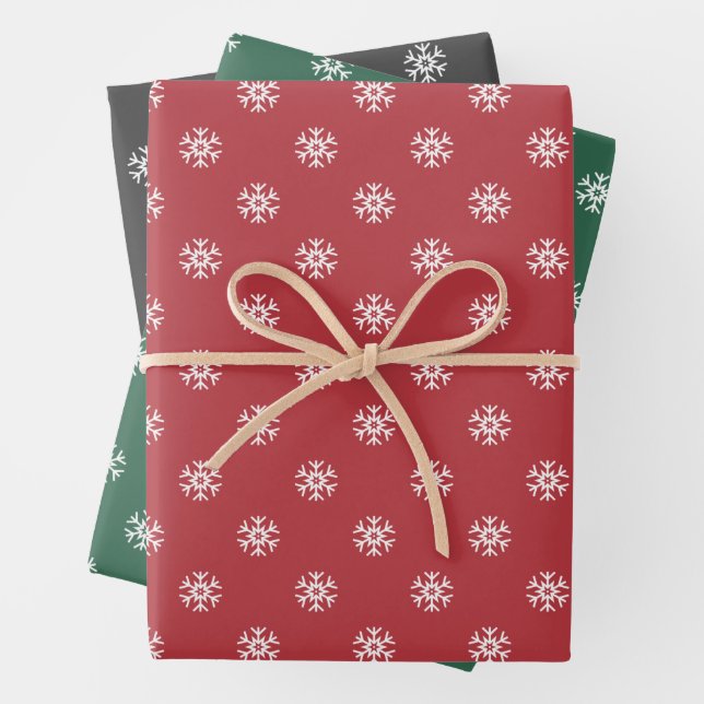 Elegantes Schneeflockenpapier-Blatt-Set Geschenkpapier Set (Beispiel)