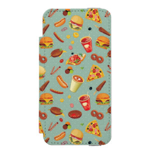 Elegantes Schnellimbiss-Muster Incipio Watson™ iPhone 5 Geldbörsen Hülle