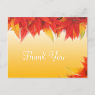 Elegantes, schönes Herbst-Hochzeitsgeschenk Danke Postkarte
