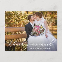 Elegantes schönes kalligrafisches Foto Hochzeit Postkarte