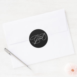 Elegantes Schrift-Abschlussumschlag-Siegel Runder Aufkleber