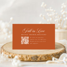 Elegantes Schrift-QR-Code-Hochzeitsdusche-Registri