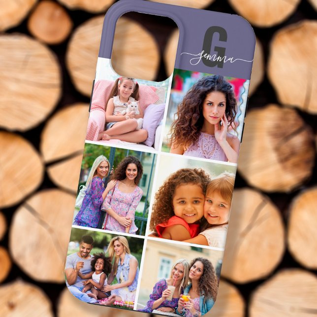 Elegantes Schriftmonogramm 6 Foto Lila Case-Mate iPhone Hülle (Von Creator hochgeladen)