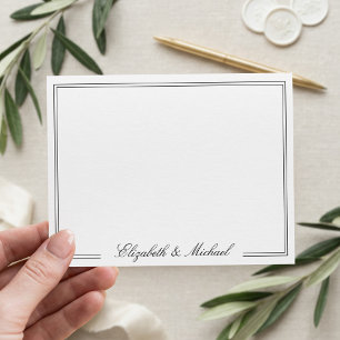 Elegantes Schriftmonogramm Name Paare Mitteilungskarte