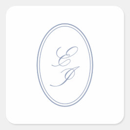 Elegantes Schriftmonogramm Selbstklebende Hochzeit Quadratischer Aufkleber