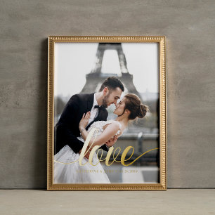 Elegantes Schriftzug-"Liebe"-Overlay-Foto Foliendrucke