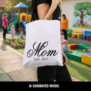 Elegantes Schriftzug-Mutter-Jahr-Personalisiertes Tasche