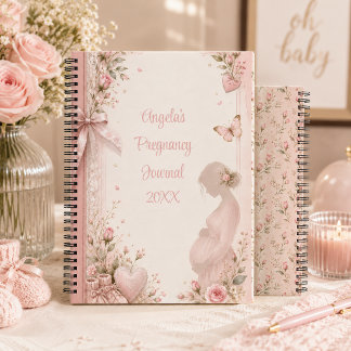 Elegantes Schwangerschaftstagebuch mit rosa Rosenk Notizbuch