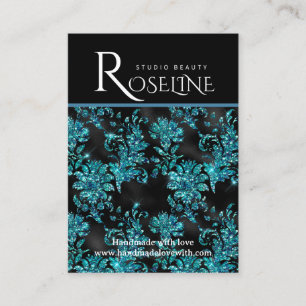 Elegantes Schwarz-Blau-geometrisches Schmuckstück Visitenkarte