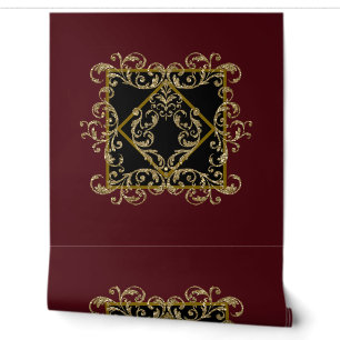 Elegantes Schwarz-Bordeaux-Tapete Tapete