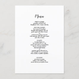 Elegantes Schwarz Bordered Wedding Dinner Menü Menükarte