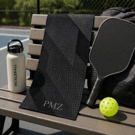 Elegantes Schwarz Geometrische Initialen Sport  Handtuch