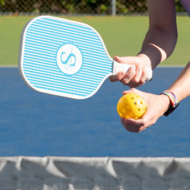 Elegantes, schwarz gestreiftes Monogramm-Picklebal Pickleball Schläger