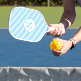 Elegantes, schwarz gestreiftes Monogramm-Picklebal Pickleball Schläger