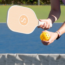 Elegantes, schwarz gestreiftes Monogramm-Picklebal Pickleball Schläger