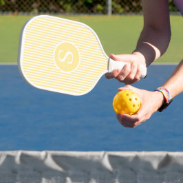 Elegantes, schwarz gestreiftes Monogramm-Picklebal Pickleball Schläger