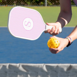 Elegantes, schwarz gestreiftes Monogramm-Picklebal Pickleball Schläger