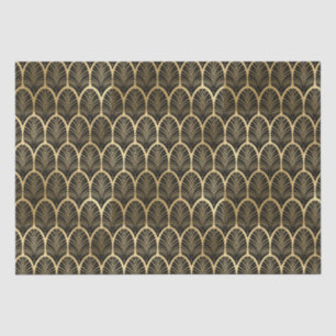 Elegantes Schwarz-Gold-Art-Deco-Muster Mofit Seidenpapier